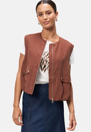MIT REISSVERSCHLUSS - Waistcoat - cappuccino