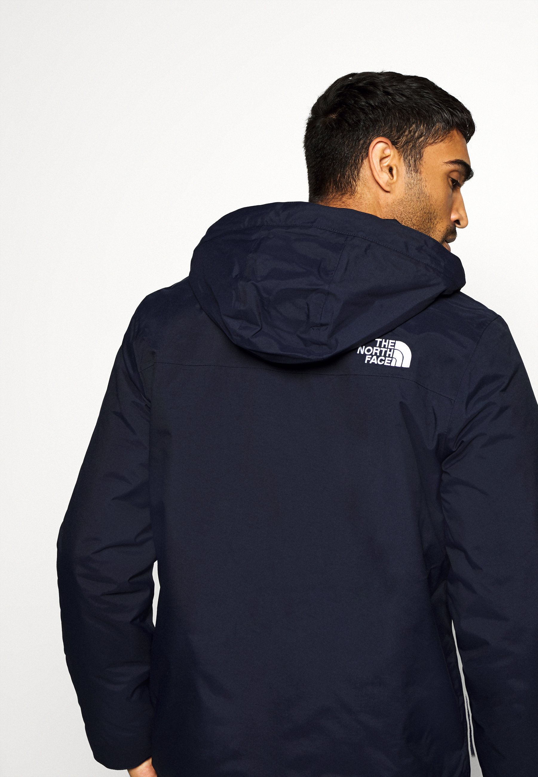 black padded north face jacket
