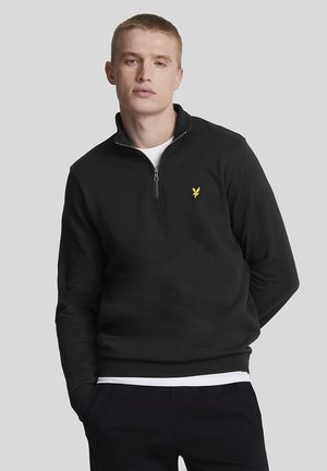 Lyle & Scott LOOPBACK QUARTER ZIP - Sweatshirt - jet black