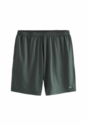 Mørkegrønne atletiske shorts lavet af tekstureret, fugtabsorberende materiale. Har elastisk talje og sidelommer. Logo på nederste højre side.