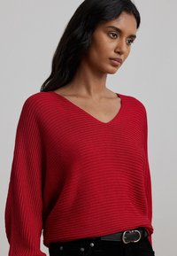 Lauren Ralph Lauren RIB KNIT DOLMAN SLEEVE SWEATER - Džemperis - festive red
