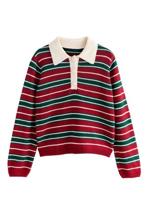 Next REGULAR FIT - STRIPE POLO  - Jersey de punto - burgundy red green