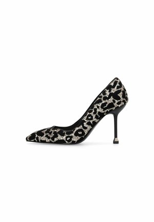 GLITTERY ANIMAL-PRINT COURT DEMI - High heels - black