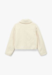 Afklippet jakke i off-white struktureret stof med krave og lange ærmer. Har en lige pasform og bagstitched detaljer.