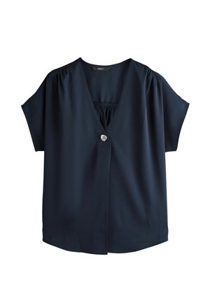 PETITE FIT-SHORT SLEEVE V-NECK - Bluse - navy