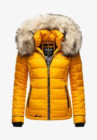 MARIKOO Simaraa XVI XS-XXL Winterjas voor dames, warm gewatteerd met bontkraag en (afneembare) capuchon, Taupe grijs, XL MARIKOO Simaraa XVI XS-XXL Winterjas voor dames, warm gewatteerd met bontkraag en (afneembare) capuchon, Taupe grijs, XL