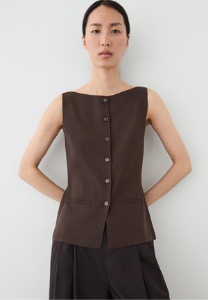 Massimo Dutti Weste - dark brown