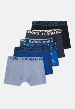 Πέντε ζεύγη ανδρικών μποξερακίων σε αποχρώσεις του μπλε και του μαύρου, το καθένα με ελαστική ζώνη "BJÖRN BORG".