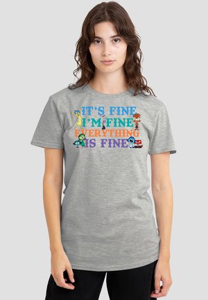 PIXAR INSIDE OUT 2 ITS FINE IM FINE - Print T-shirt - mottled grey