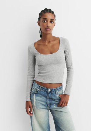 PULL&BEAR ROUND NECK  - T-shirt à manches longues - grey