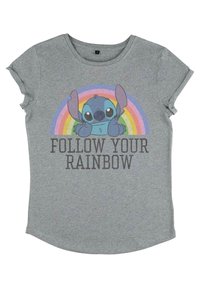 Disney LILO & STITCH STITCH RAINBOW - Triko s potiskem - melange grey