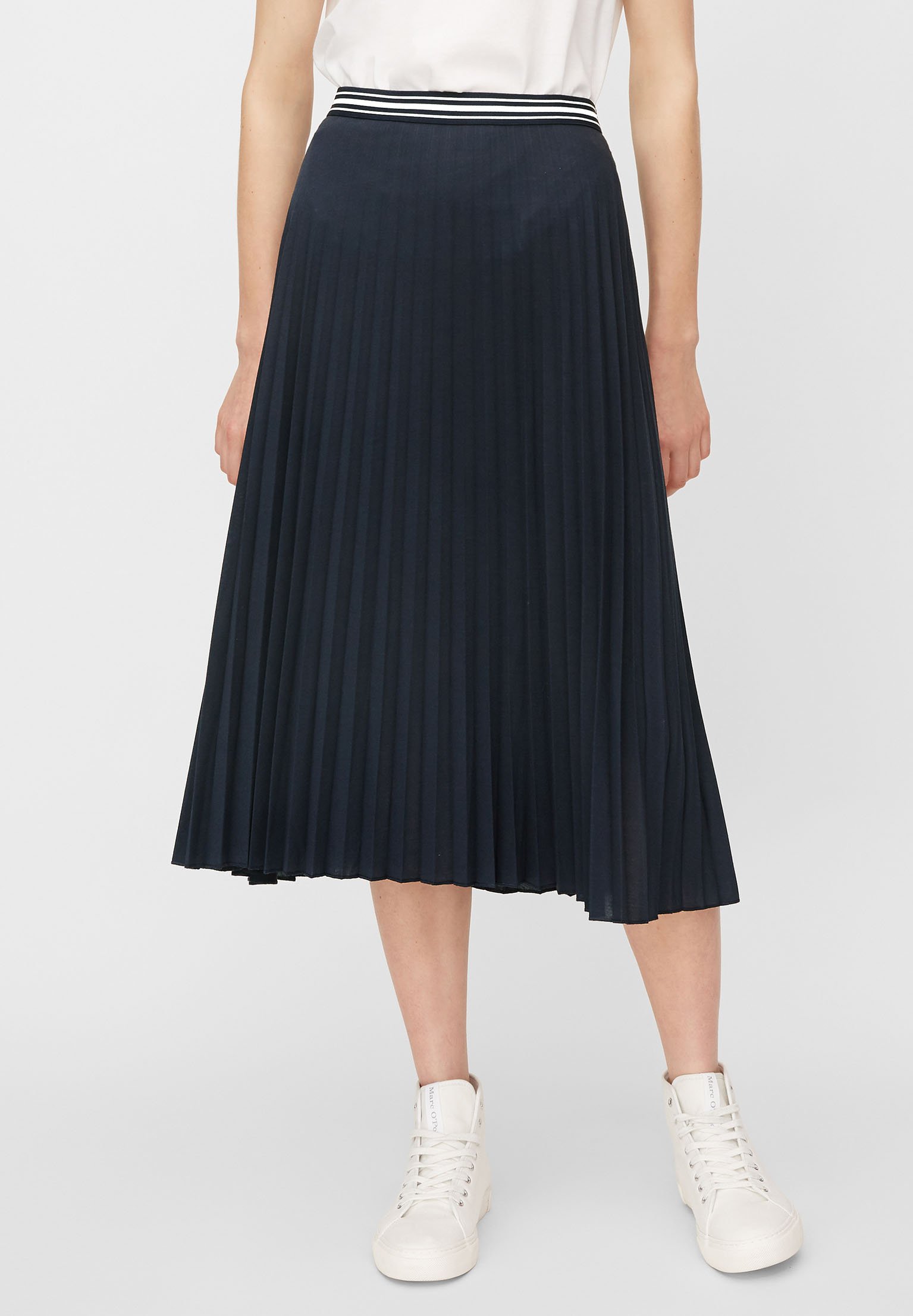 Marc O Polo Plisseerock Aus Softer Jersey Qualitat A Linien Rock Mercury Melange Grau Zalando De 