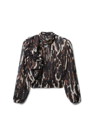 WITH RUFFLE - Blouse - var marrone scuro