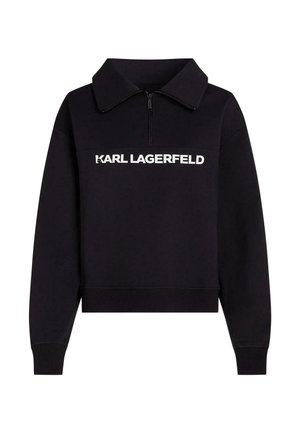 KARL LAGERFELD, KARL LAGERFELD LOUNGEWEAR TOP LOGO ATHLEISURE HALF-ZIP - Pidžaama ülemine osa - black