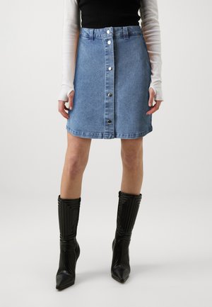 Pieces PCMAGGIE SHORT SKIRT - Μίνι φούστα - medium blue denim