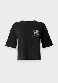 ONLLUCY LIFE FLOWERS - Printtipaita - black/vitamin sea
