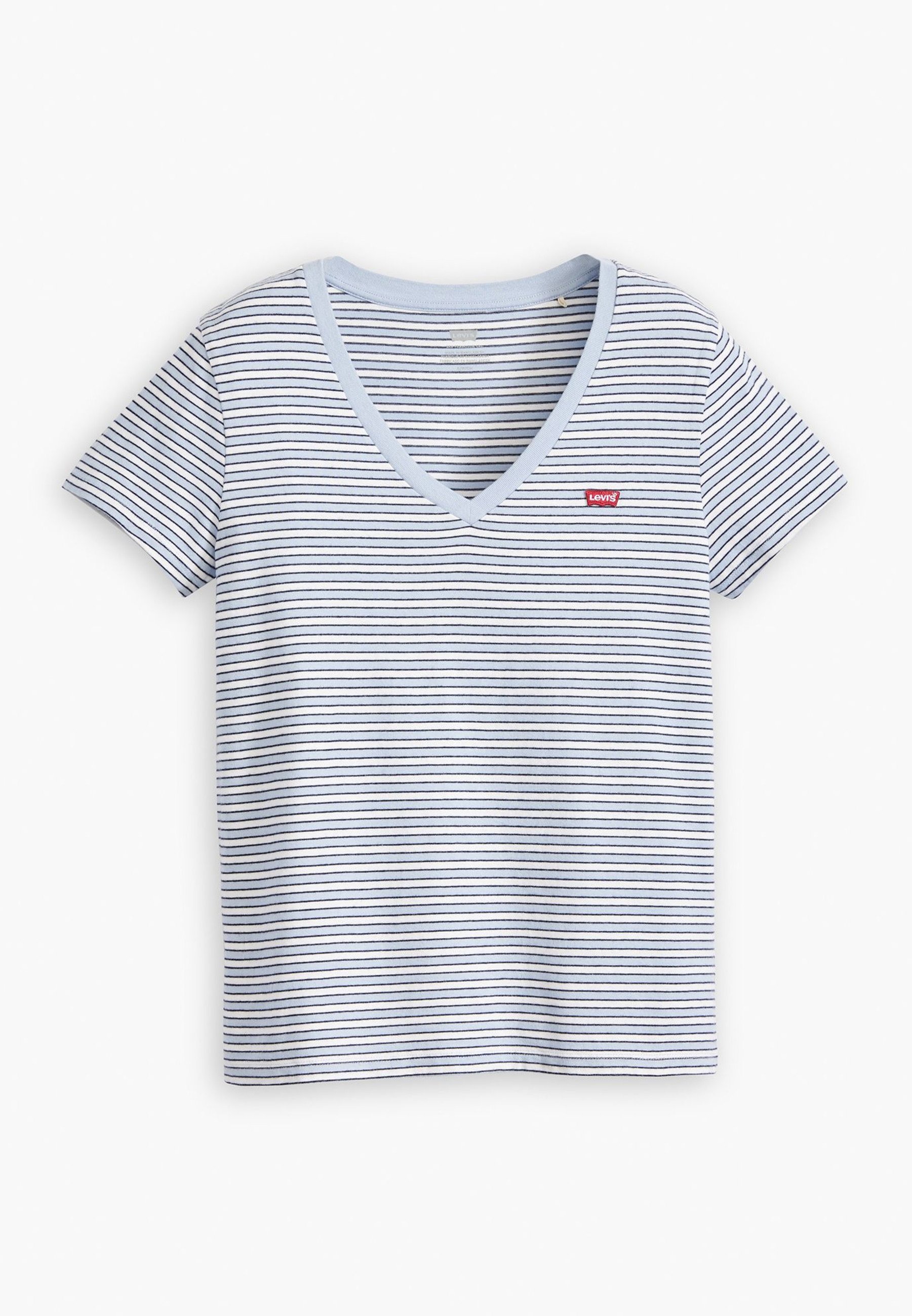 売れ筋商品|||リーバイス Tシャツ レディース トップス PERFECT V NECK - Basic T-shirt - penny stripe kentucky blue Levi's® PERFECT - T-Shirt basic - penny stripe kentucky blue