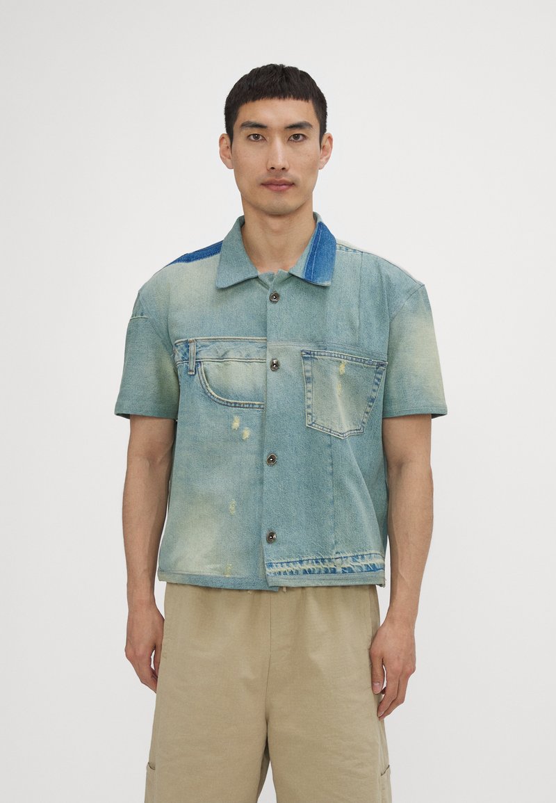 ŚILPA KALI UNISEX - Gombos blúz - blue washed