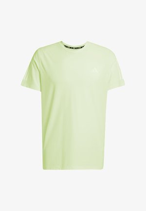 Vihreä urheilupaita, jossa on lyhyet hihat, pyöreä kaulus ja vähäinen logo rinnassa. Ominaisuutena teksturoitu kangas.