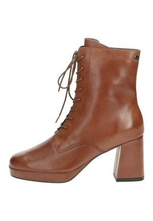 Botines con plataforma - cognac nappa