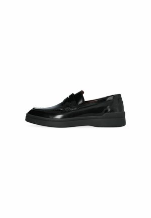 Minnetonka Mocassini Da Uomo In Pelle | Modello Soft-t Rosso/Black | Suola Gomma | Tacco Piatto 0,5 Cm | Comode Scarpe Da Barca - 2