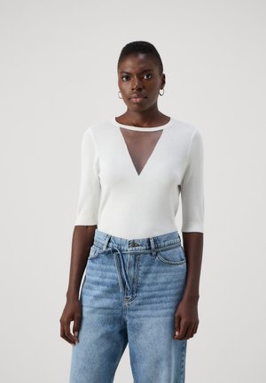 DKNY CREWNECK - Μπλουζάκι με στάμπα - ivory