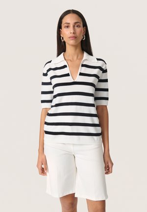 SPINA STRIPED  - Poloshirt - broken white w black stripe