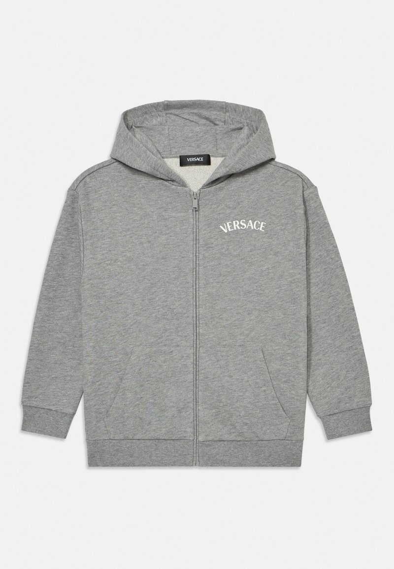 Versace Sweater met rits grijs gemêleerd