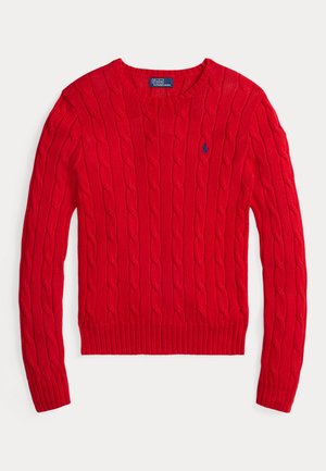 CABLE-KNIT COTTON CREWNECK SWEATER - Maglione - rl2000 red