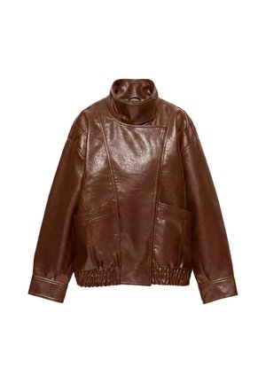 PULL&BEAR, Veste en similicuir - mottled brown