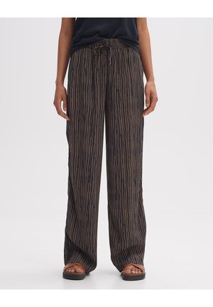 WIDE LEG  MANILO STRIPE - Pantaloni - coal blue