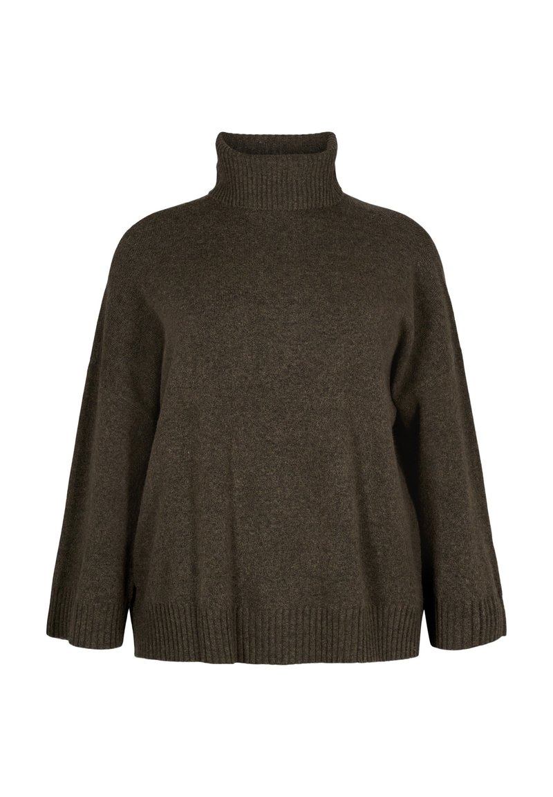 Zizzi Trui donkergroen gemêleerd