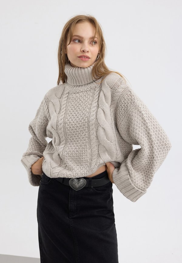 Strickpullover - mottled beige