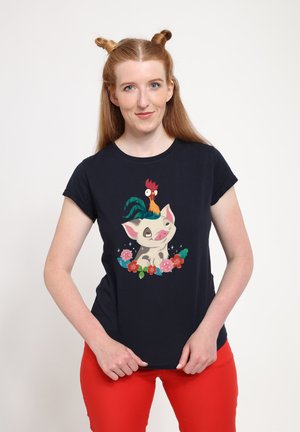 Henry Tiger MOANA TROPICAL BUDDIES - Triko s potiskem - navy blue