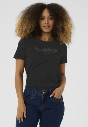 LIRIA - Print T-shirt - black howdy rhinestones
