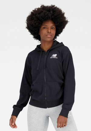 NB ESSENTIALS STACKED LOGO  - Sweat zippé - black