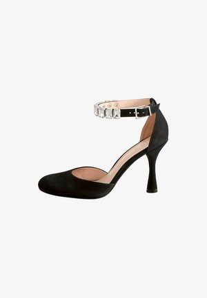 Next REGULAR FIT SIGNATURE JEWEL STRAP ROUND TOE - Kõrge kontsaga kingad - black