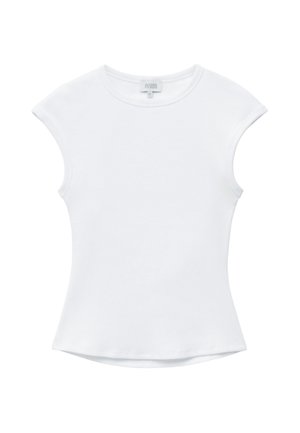& OTHER STORIES, & OTHER STORIES OPEN-BACK RIBBED TOP - T-shirt basique - white