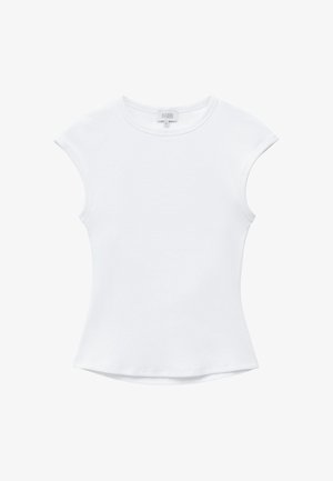 & OTHER STORIES, & OTHER STORIES OPEN-BACK RIBBED TOP - T-shirt basique - white