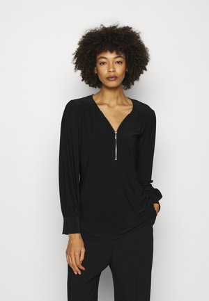 ZIP FRONT - Long sleeved top - black