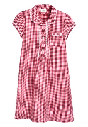 BUTTON FRONT GINGHAM - Freizeitkleid - red