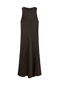 LONG HALTER NECK - Day dress - mottled dark brown