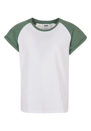 Urban Classics CONTRAST RAGLAN  - Print T-shirt - white salvia