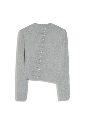 Bershka, DRAPED ROUND NECK CARDIGAN WITH BUTTONS - Gilet - grey