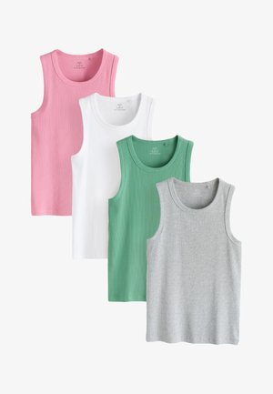 Next, 4 PACK - Top - pink grey marl white green