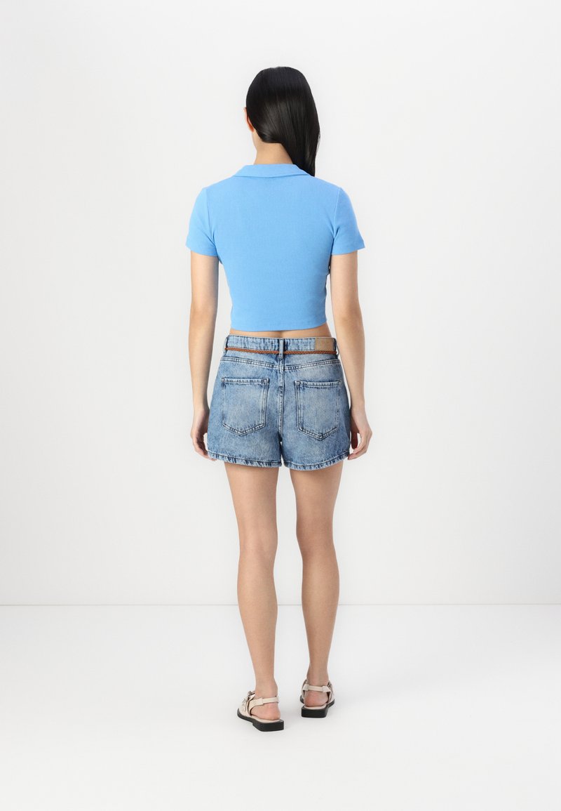 Short Jean Femme Taille 6 Avec Panneaux Et Dentelle - Découpé Style Décontracté