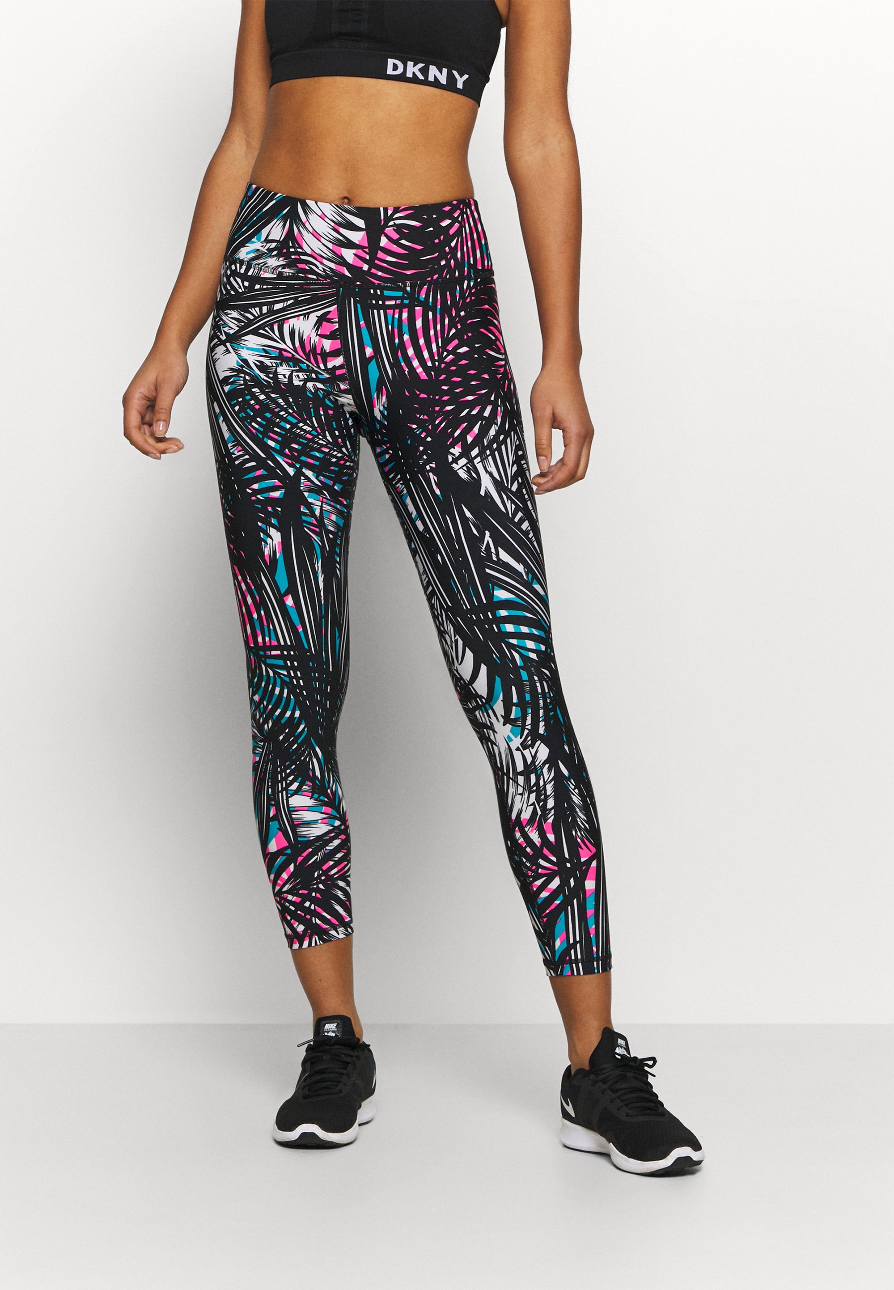 DKNY HIGH RISE 7/8 TROPIC SHADOW PRINT - Legging - laser pink/meerkleurig -  Zalando.nl