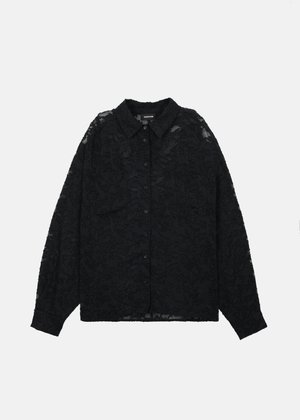 YOURTURN, UNISEX LACE - Πουκαμίσα με κουμπιά - black