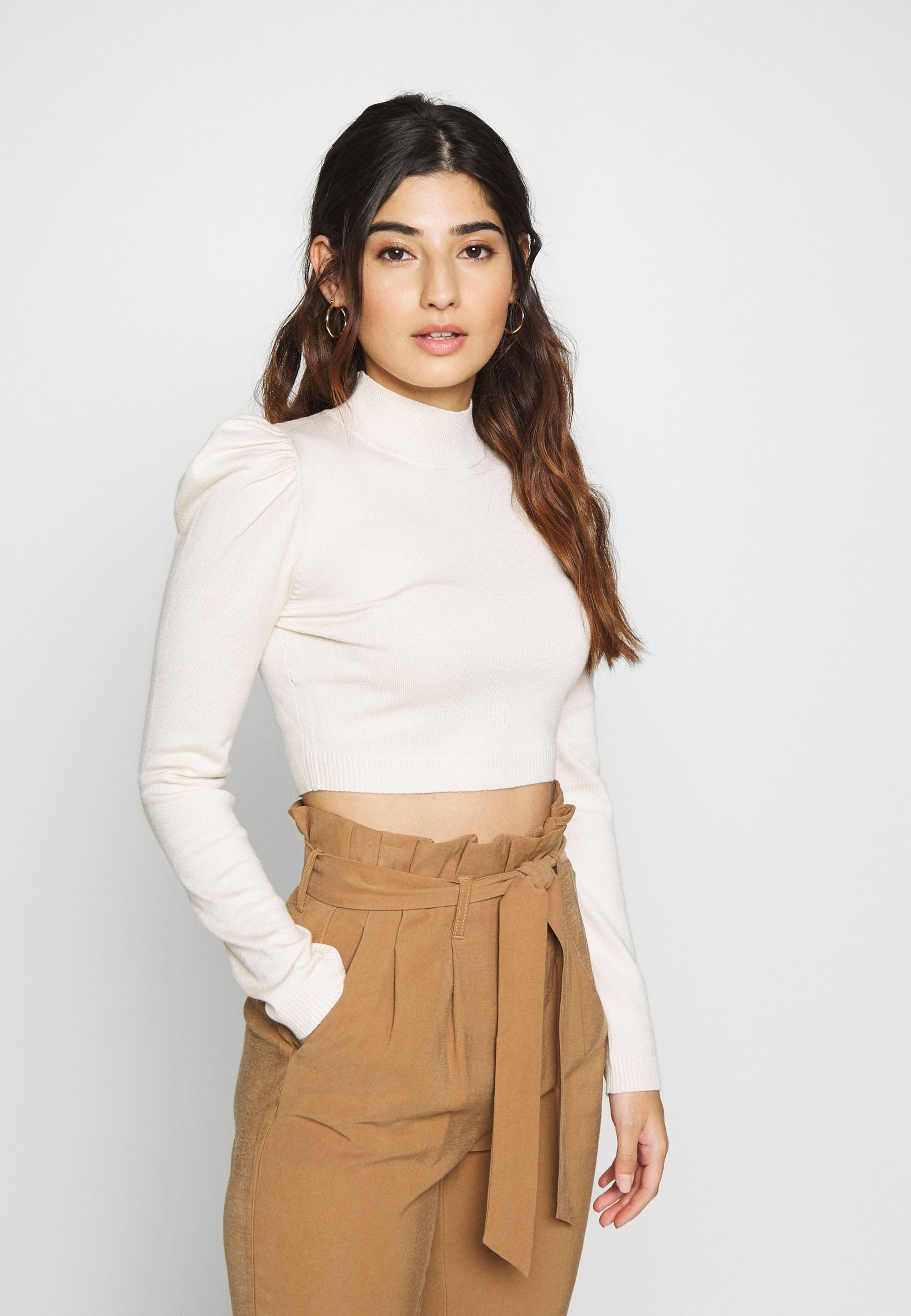 Beige puff sleeve jumper Clearance