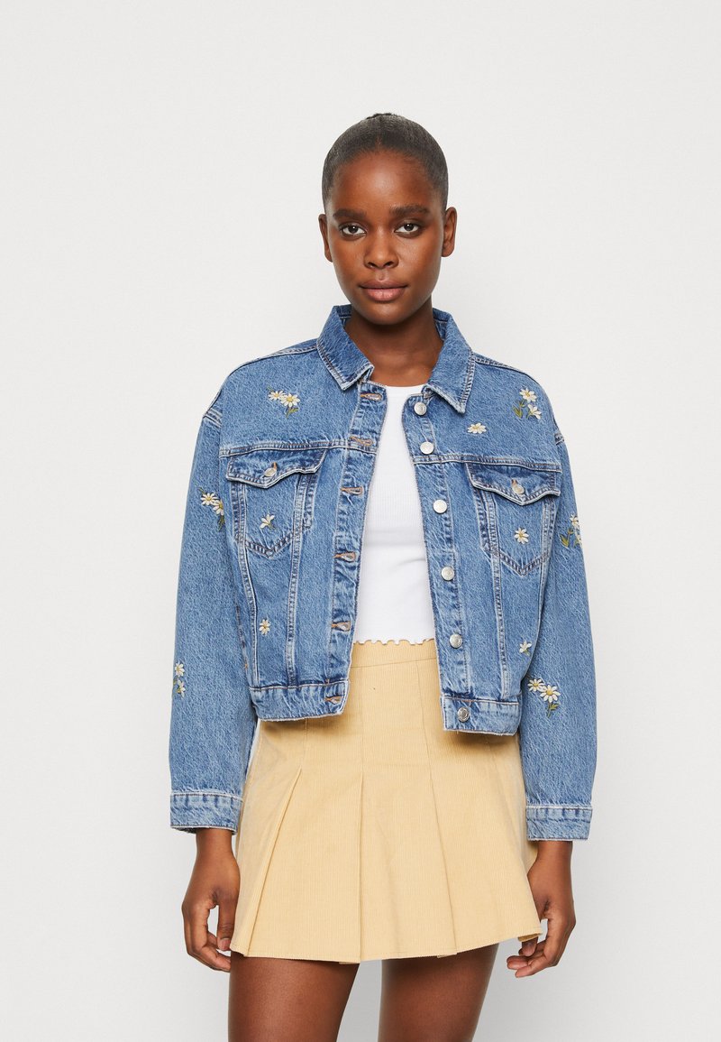 ONLY ONLGIA CROP JACKET Denim jacket medium blue denim/blue denim Zalando.ie